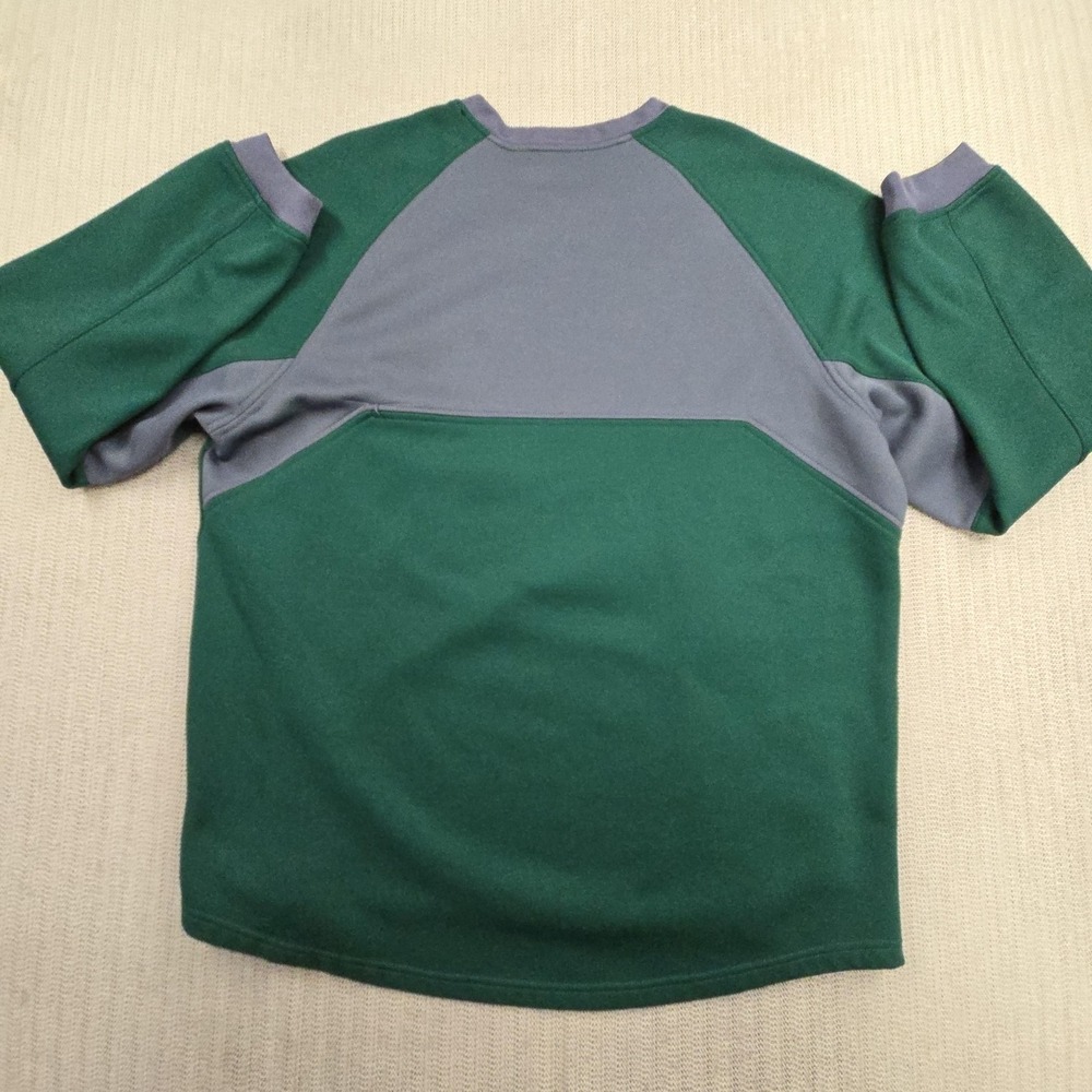 Adidas Sweatshirt Mens XL Green Gray Logo Crewneck Fleece Pullover Pocket Active - Picture 9 of 10